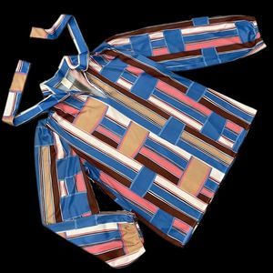 Vintage 70s Geographic Color Block Pull Over Top